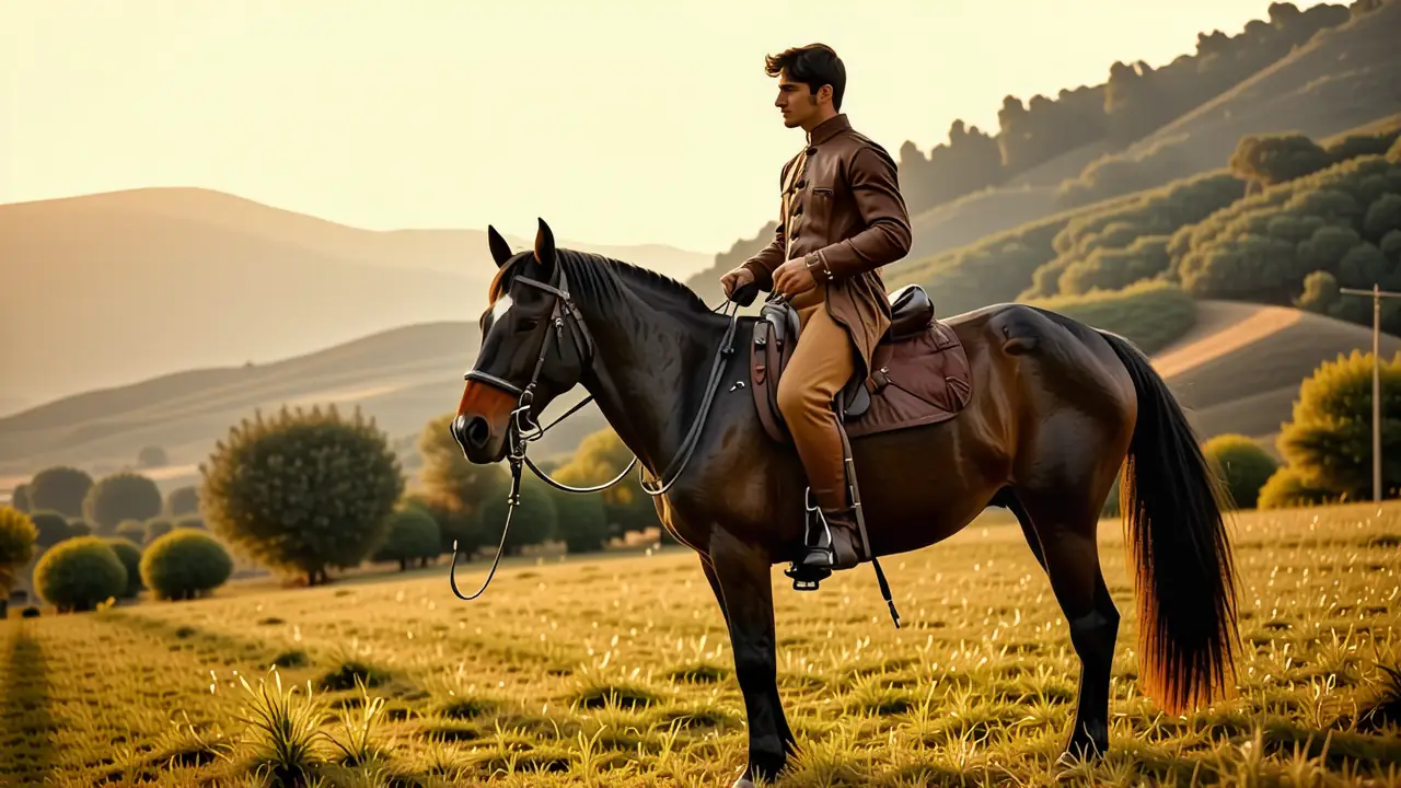 Un jinete español domina su caballo