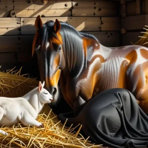 Una yegua española embarazada irradia paz