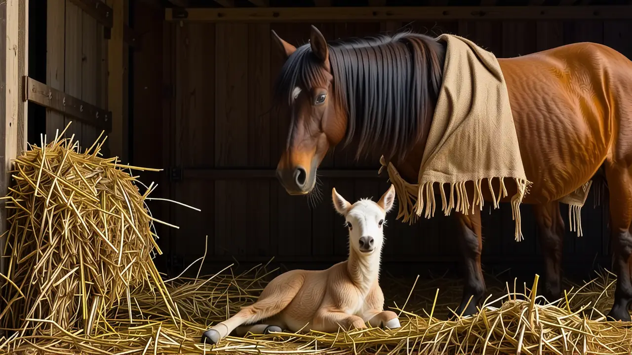Una española contempla su potro en luz dorada