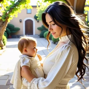 Una mujer elegante disfruta la luz dorada