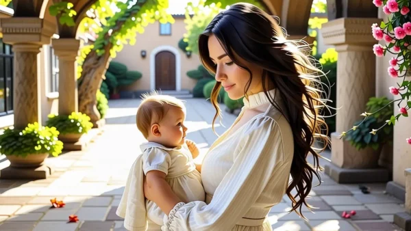 Una mujer elegante disfruta la luz dorada