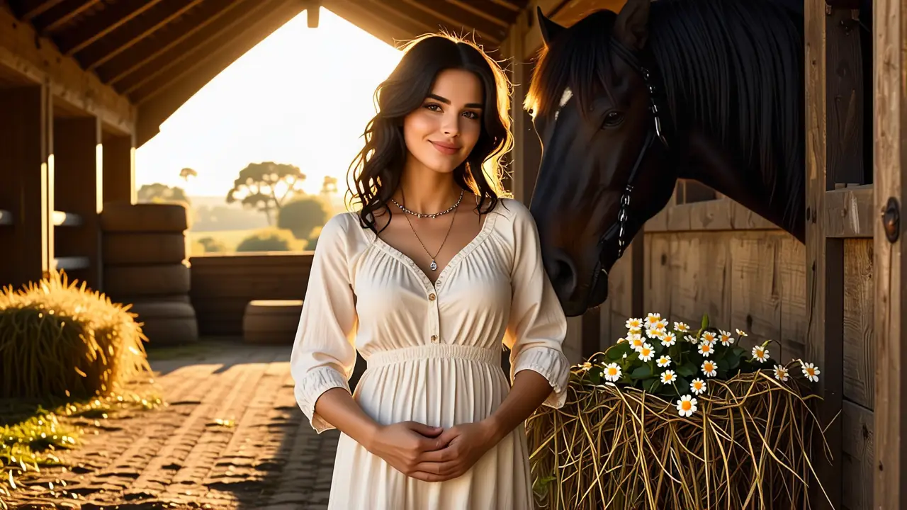 Una mujer española contempla su vientre sereno