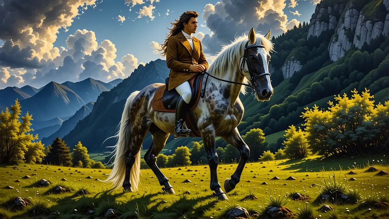 Un hombre elegante monta su caballo en Bélgica