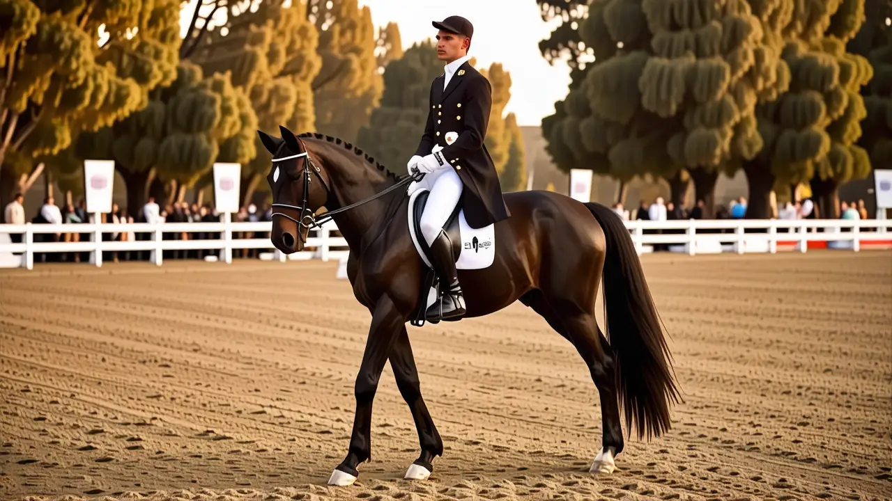 Un jinete español se exhibe en otoño