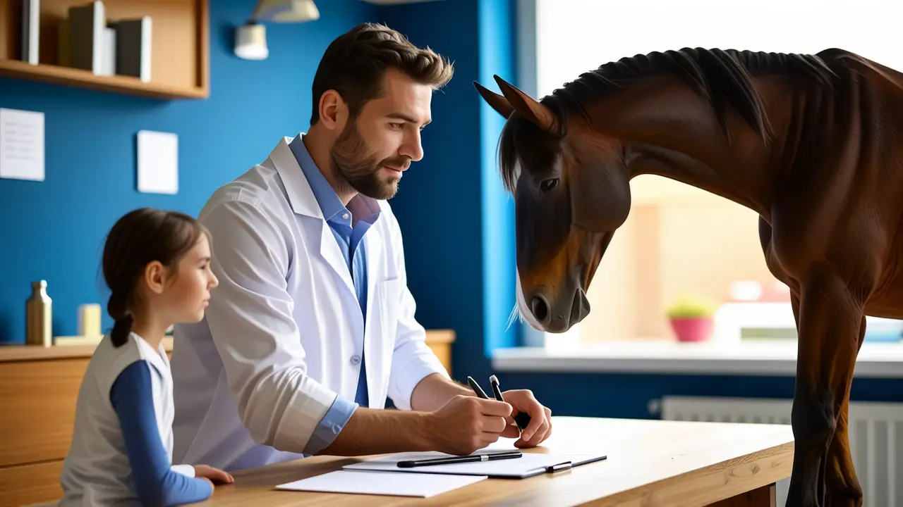Fisioterapeuta vs Quiropractico: Cuidado Equino Integral 4 Un quiropráctico examina un caballo en clínica