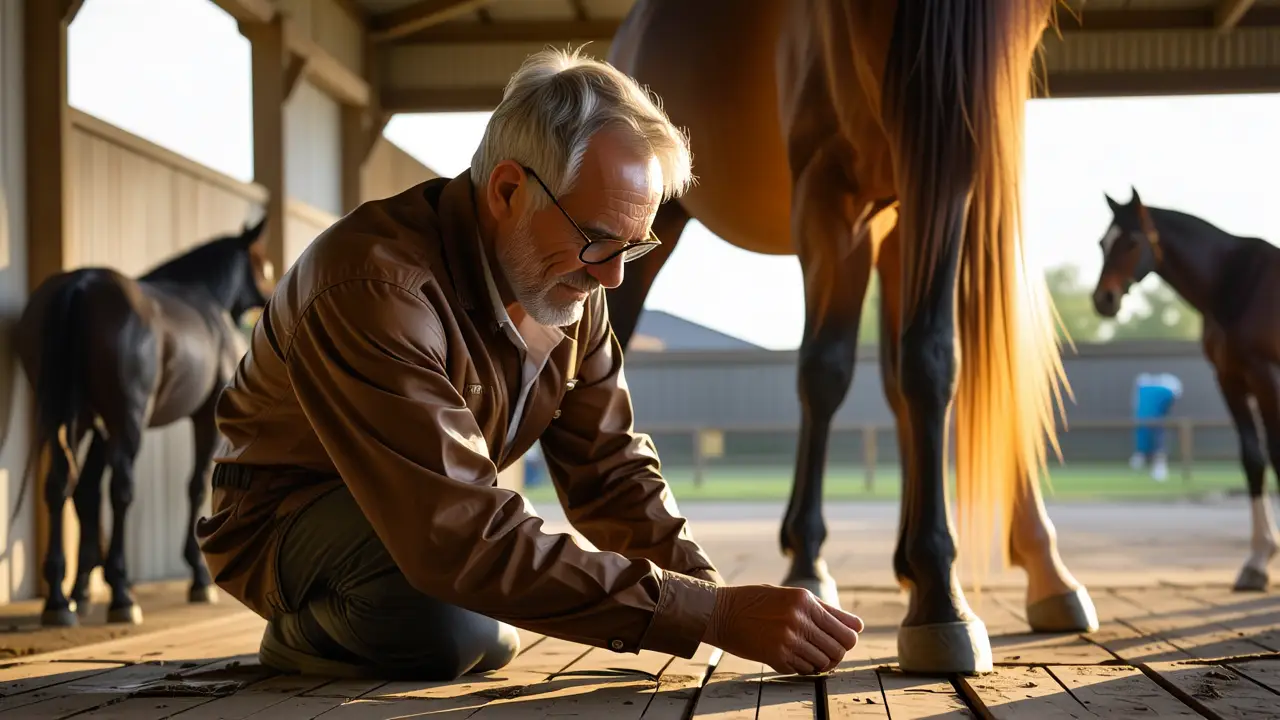 Fisioterapeuta vs Quiropractico: Cuidado Equino Integral 3 Un veterinario examina a un caballo con confianza