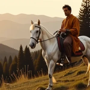 Un jinete y su caballo en la sierra