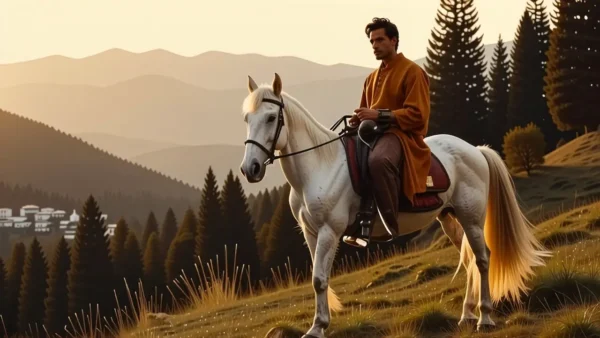 Un jinete y su caballo en la sierra