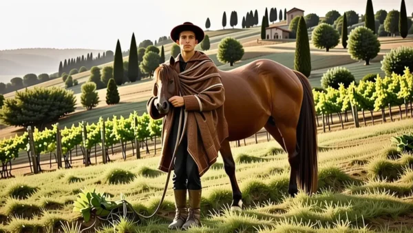 Un campesino español contempla sus tierras