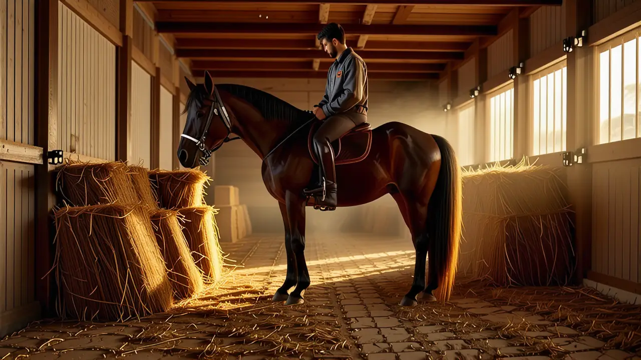 Un jinete español domina su caballo