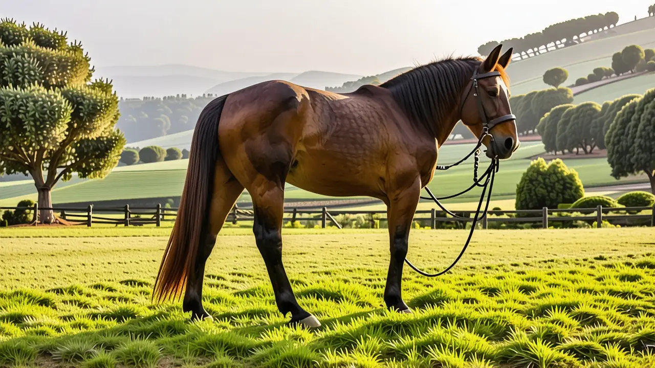 Un jinete contempla su caballo en España