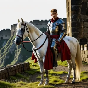 Un caballero español se alza en ruinas