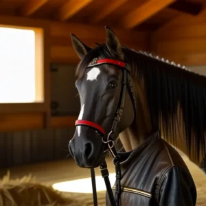 Un jinete español realista domina su caballo
