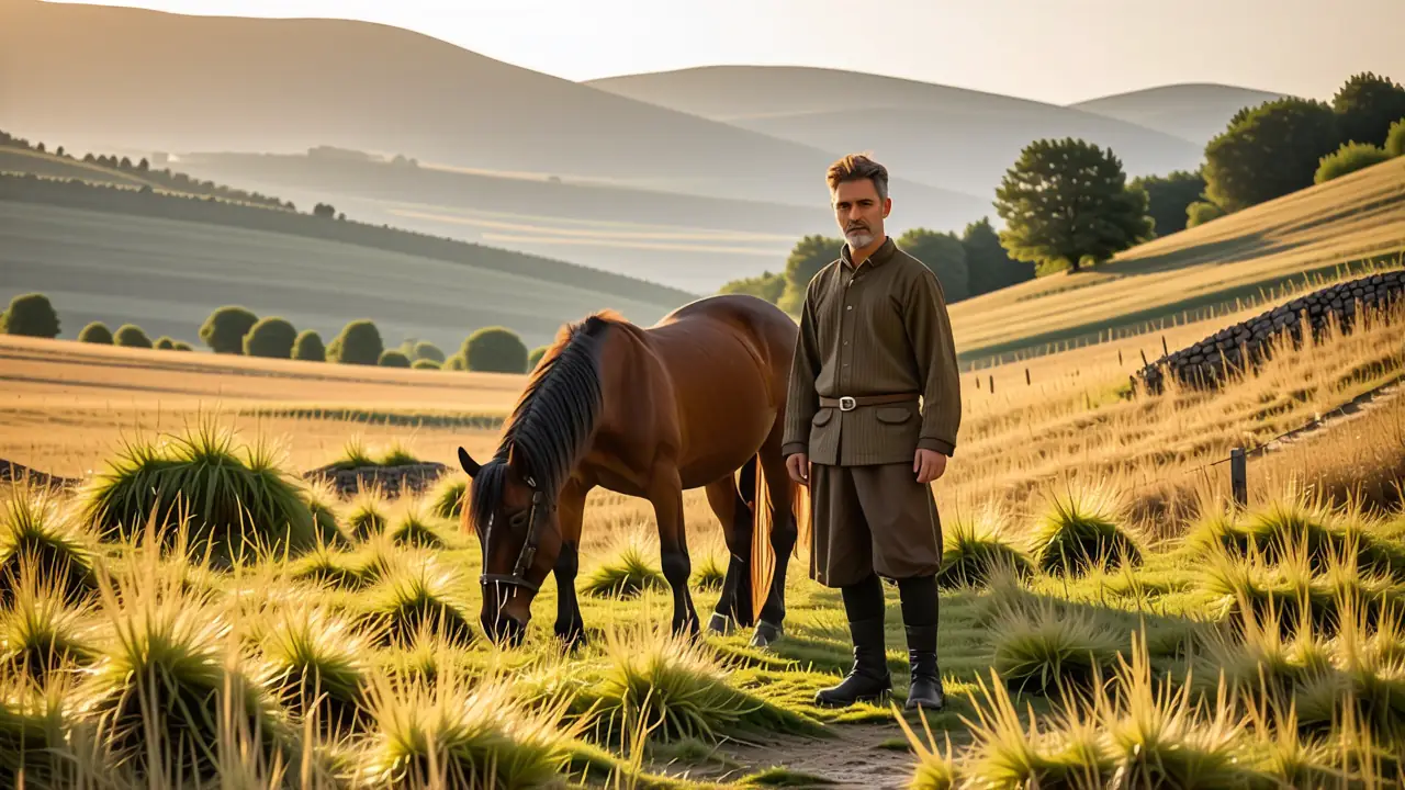 Un hombre navarro contempla la tierra