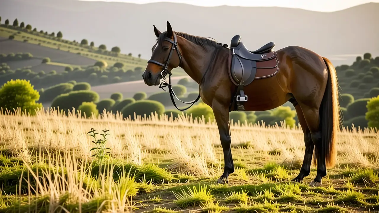 Equipo Jinete: Guía Completa para Jinete en Caballo 2 Un jinete español realista domina el paisaje