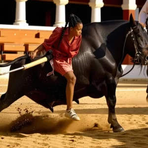 Lea Vicens exhibe valentía en rejoneo