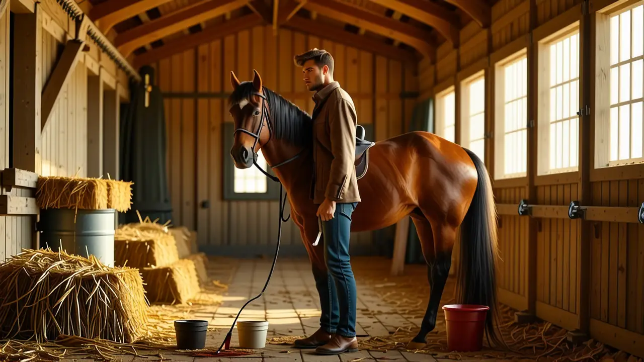 Un jinete español domina su caballo en luz dorada