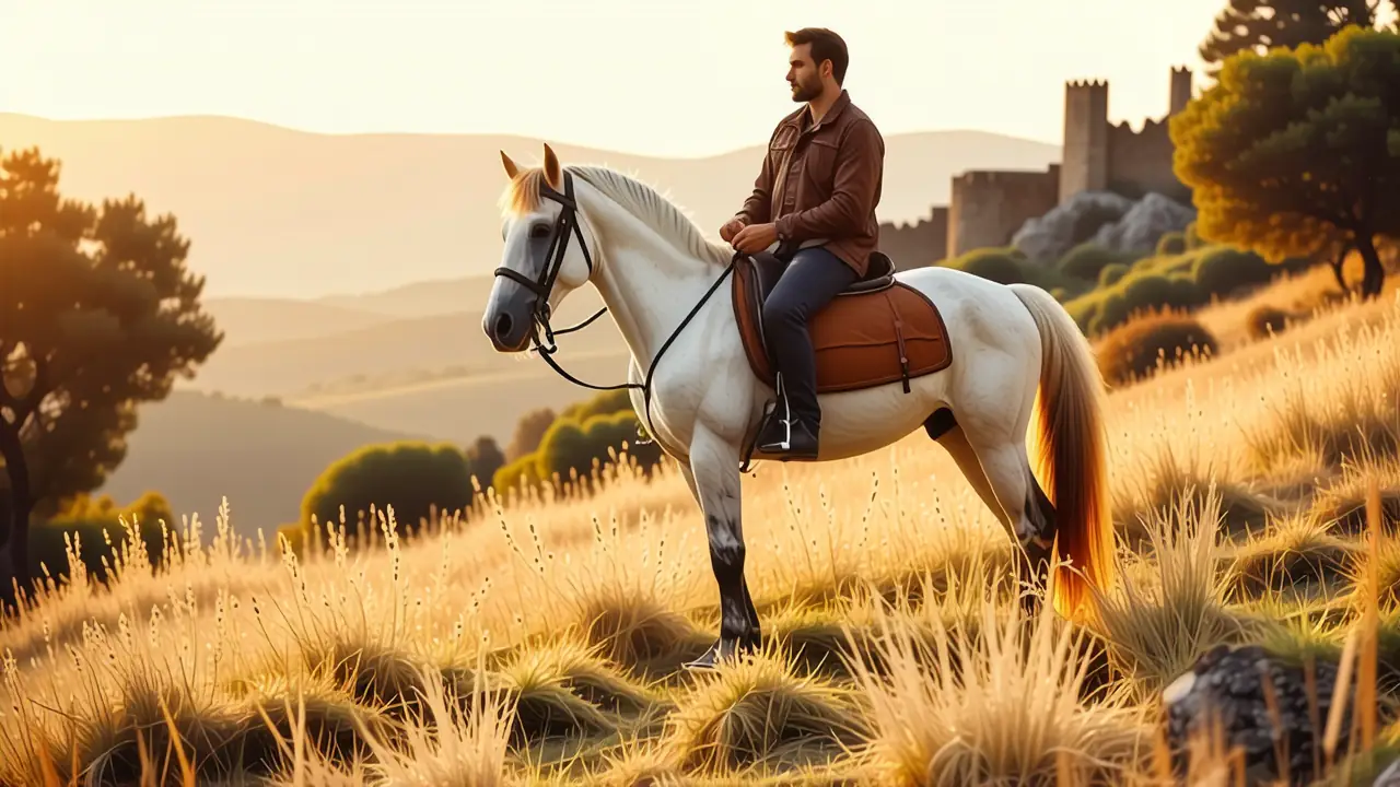 Un jinete español se muestra libremente