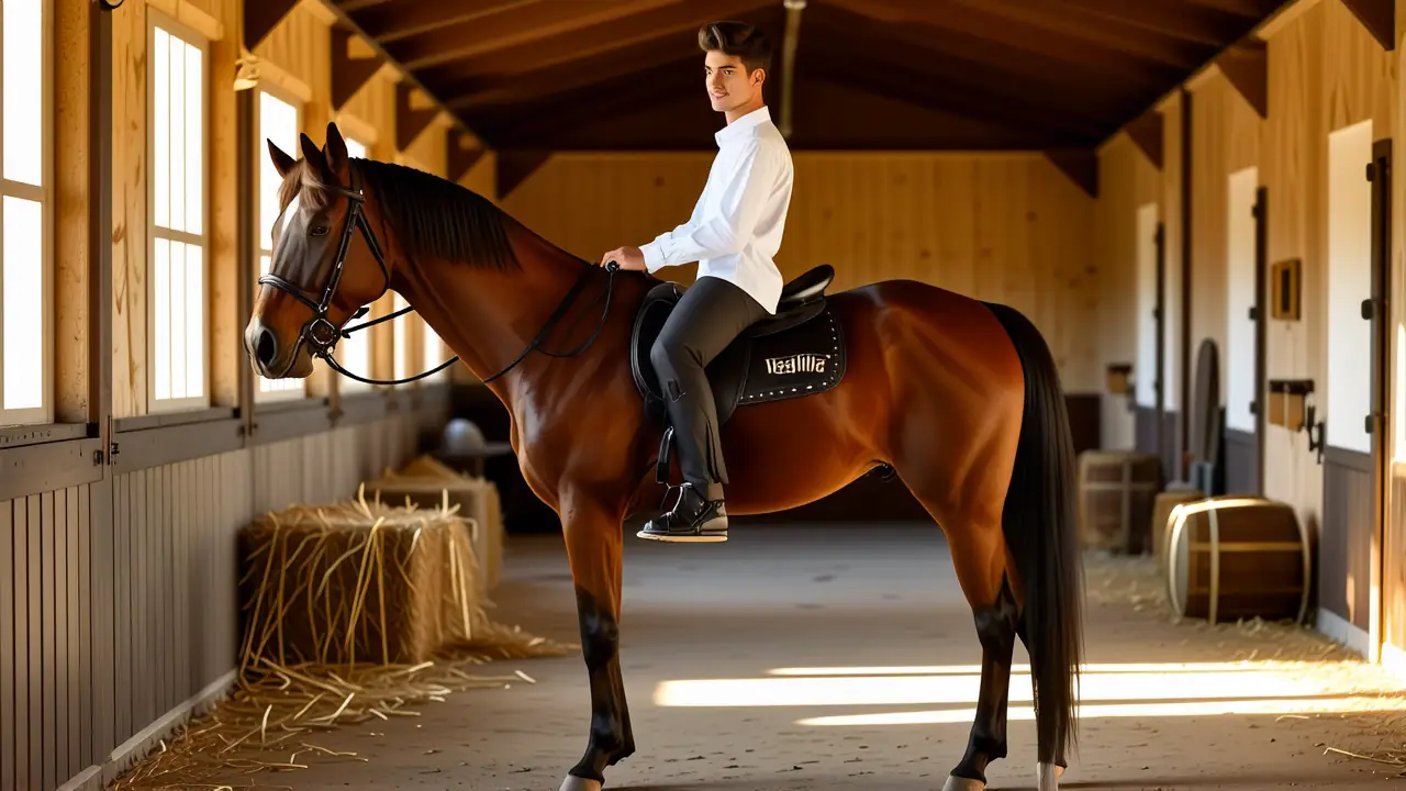 Un hombre español realista domina su caballo