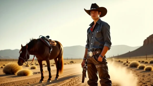Un vaquero español nostálgico en el oeste