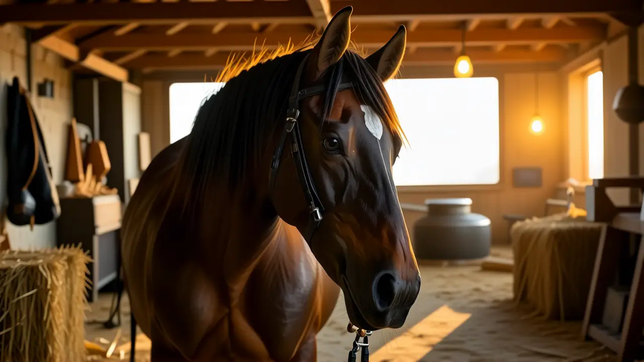 Un hombre español se muestra sereno con su caballo