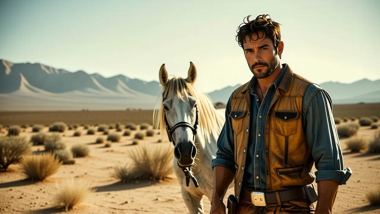 Un hombre español solitario domina el desierto