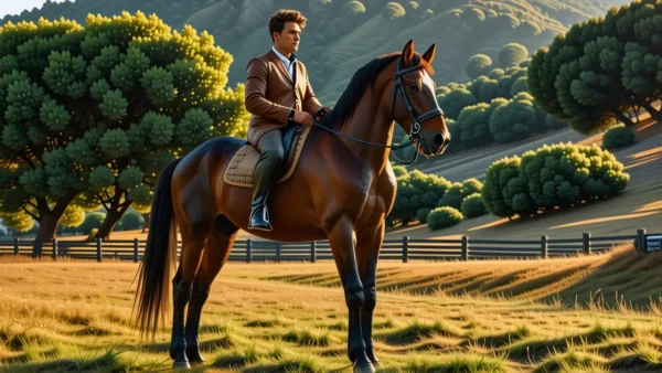 Un jinete español domina su caballo en Andalucía