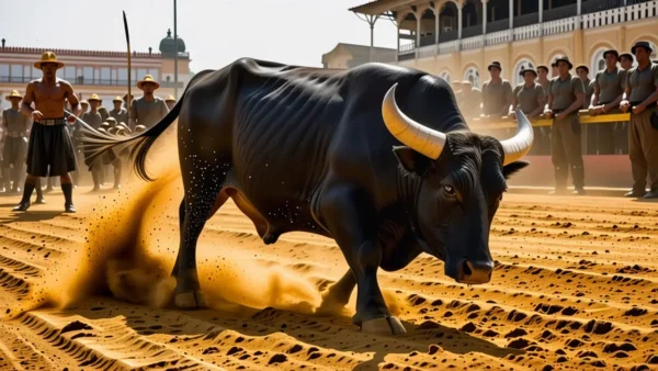 Un torero apasionado lucha en la arena