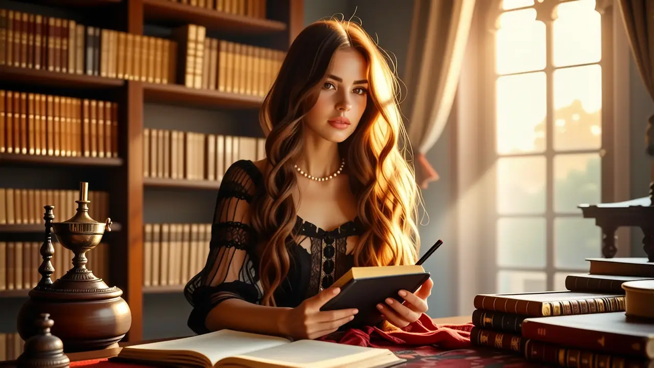 Mujer española vintage en luz cálida