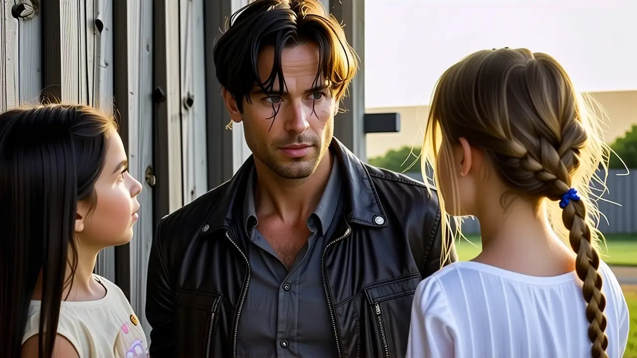 Un hombre melancólico observa una niña en España