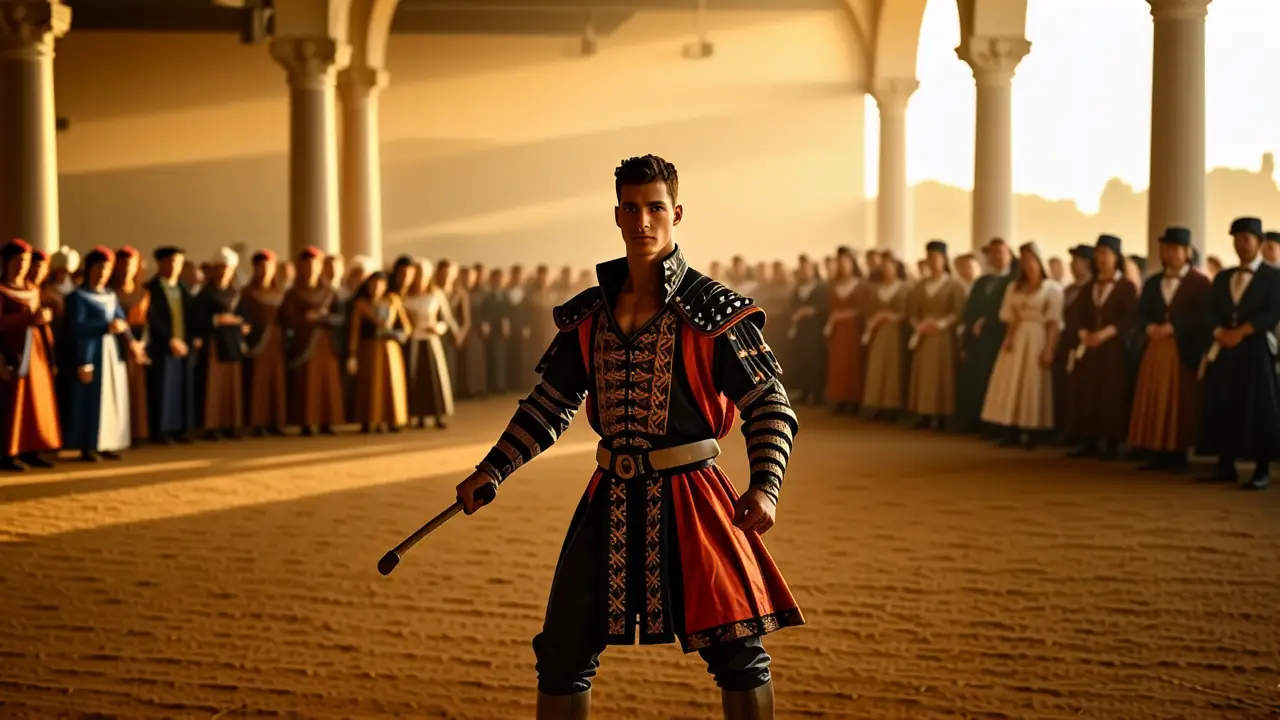 Un torero español barroco en escena