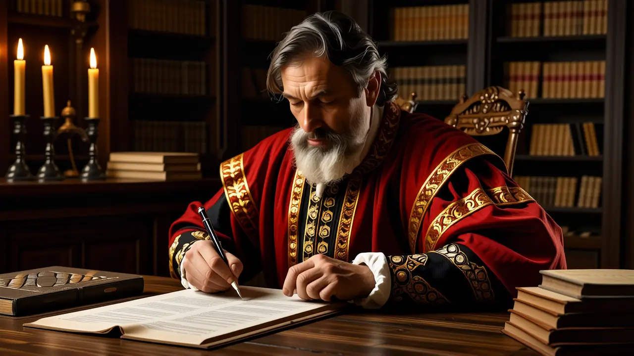 Velázquez retrata a un hombre importante firmando