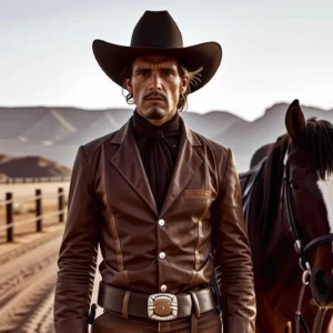 Un vaquero español melancólico en el oeste