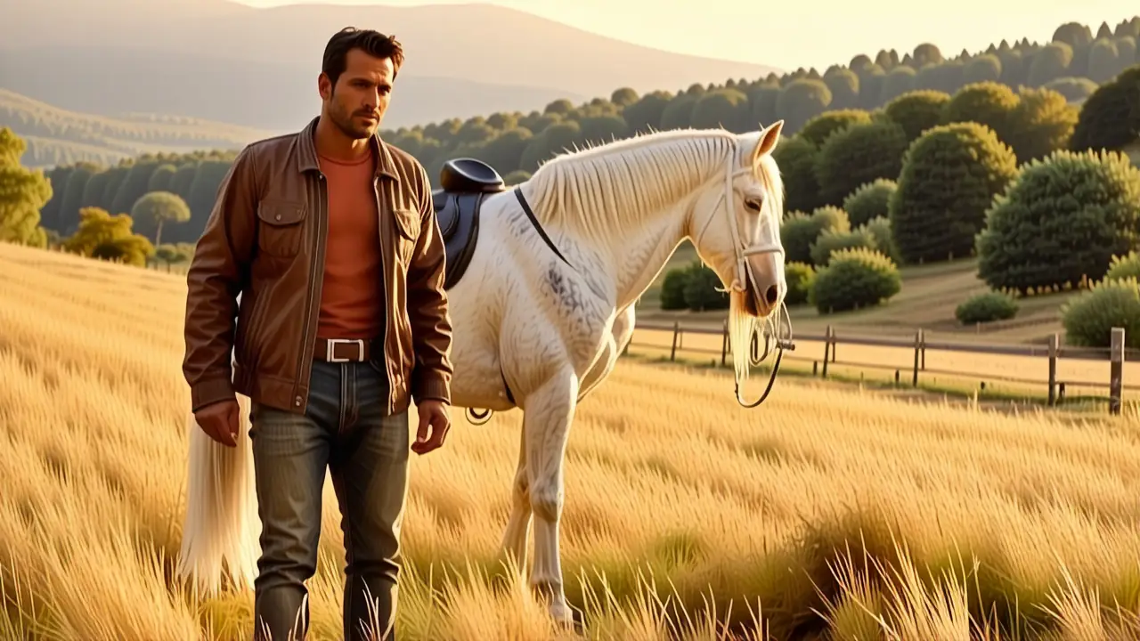Un hombre elegante monta su caballo en Francia