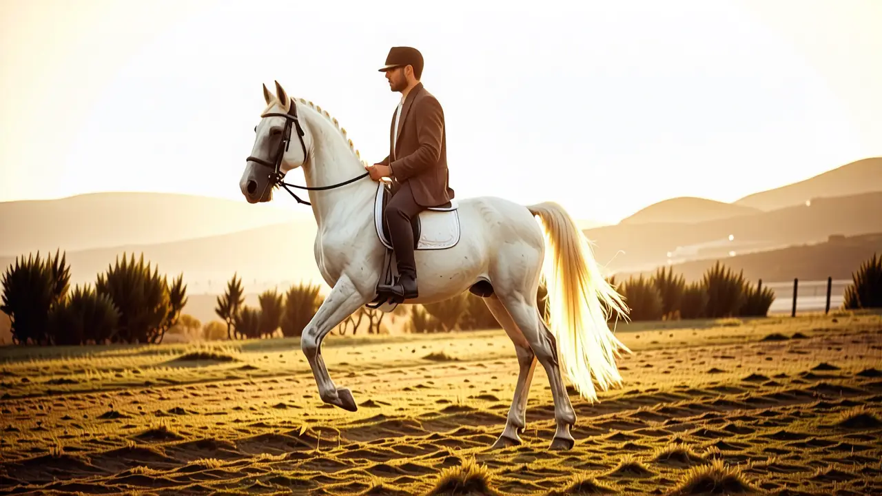 Un jinete español domina su caballo