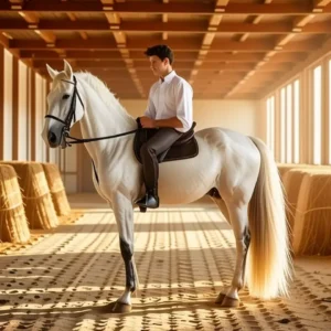 Un jinete elegante en Andalucía reluce