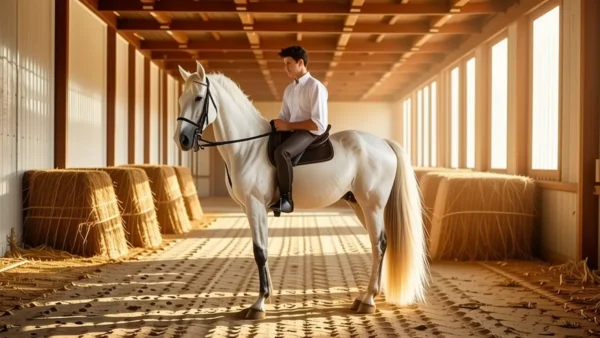 Un jinete elegante en Andalucía reluce