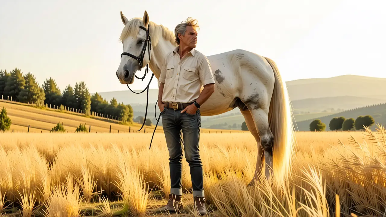 Un hombre sabio contempla su caballo