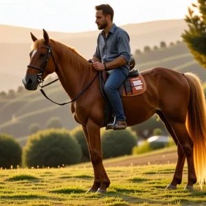Un hombre español realista domina su caballo