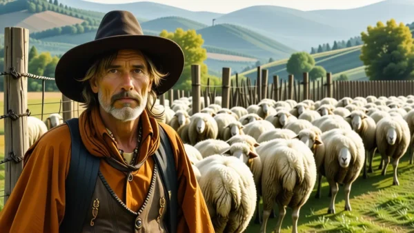 Un pastor español realista ilumina la campiña