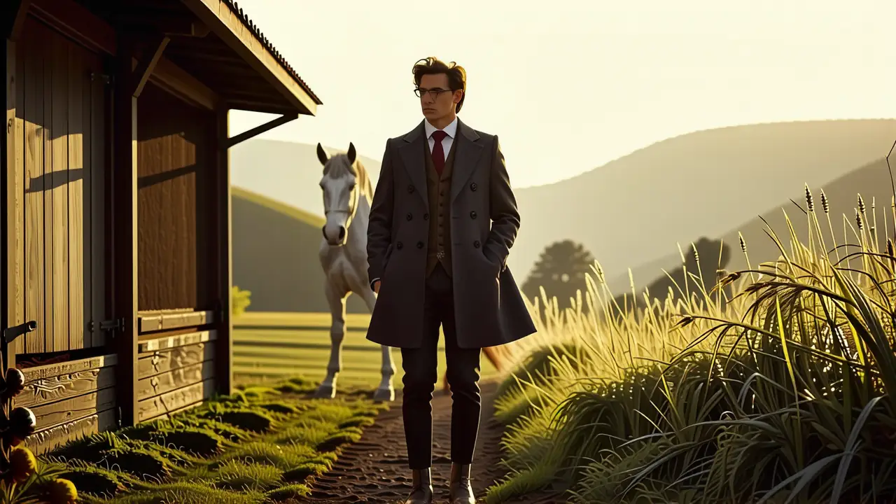 Un hombre elegante domina su caballo