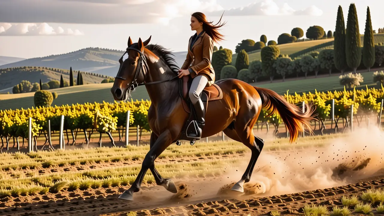 Un hombre confiado monta a caballo