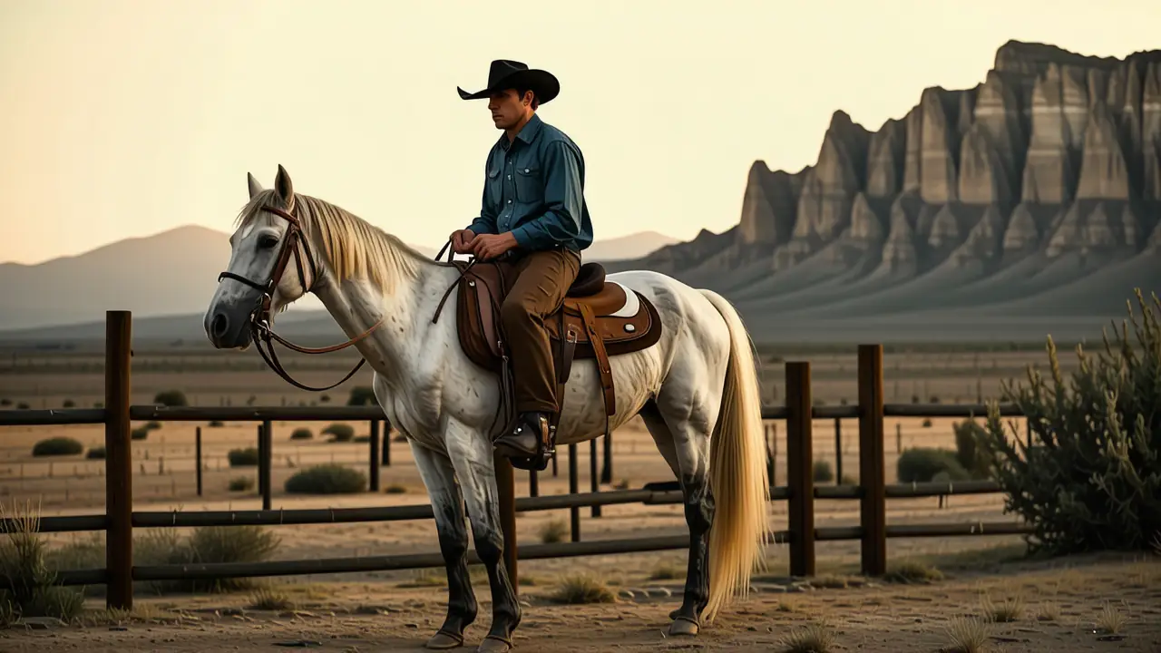 Un vaquero español se monta con determinación