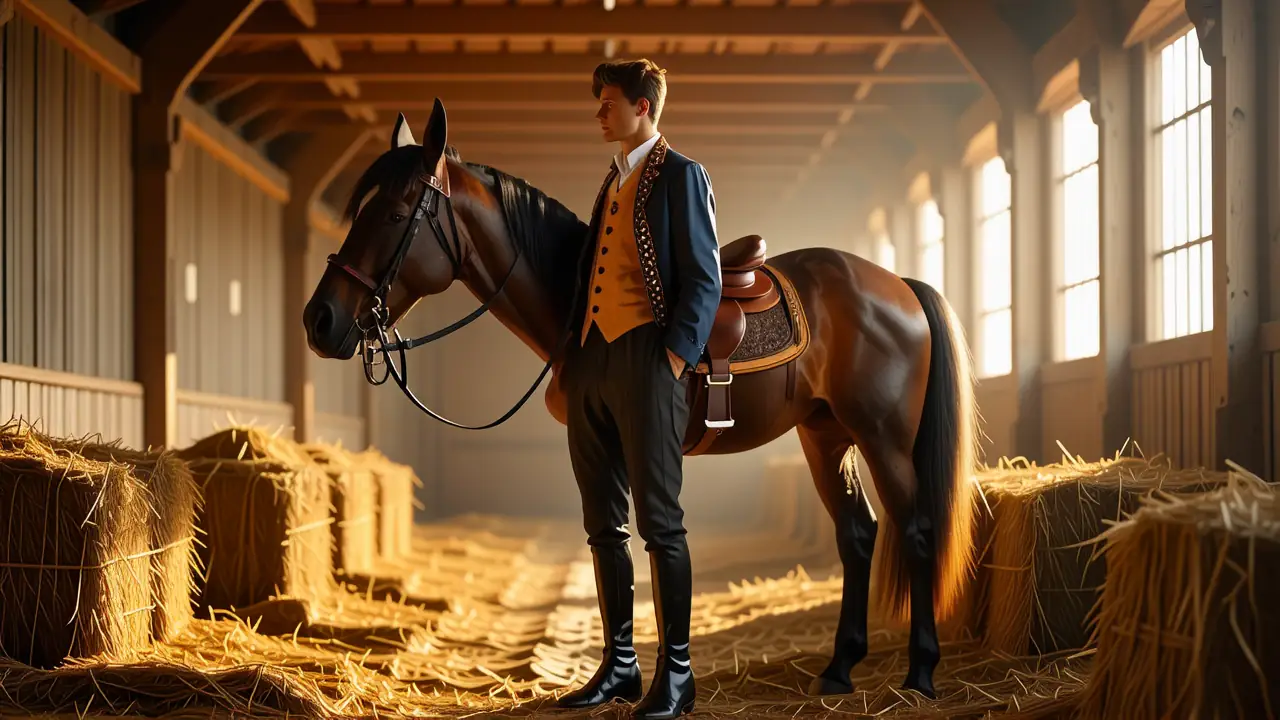 Un jinete español captura movimiento en óleo