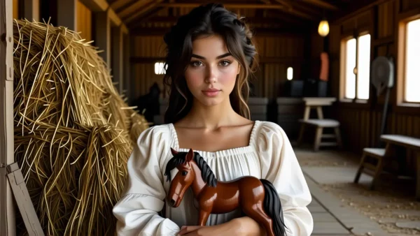 Caballo joven transmite melancolía en establo