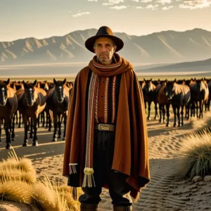 Un pastor español contempla el atardecer