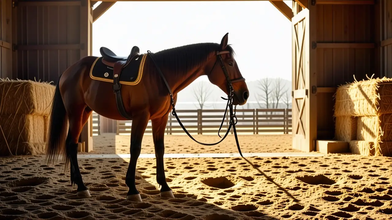 Un hombre español contempla su caballo