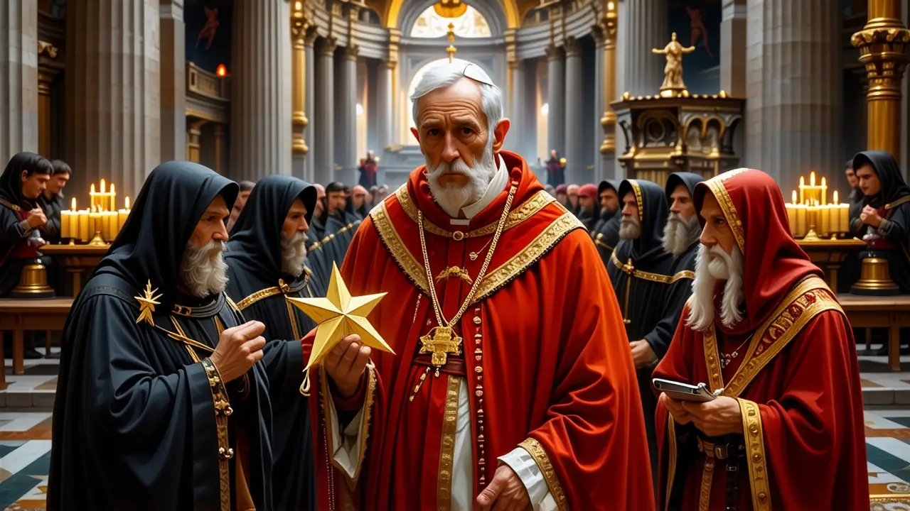 Un hombre anciano lleva una estrella