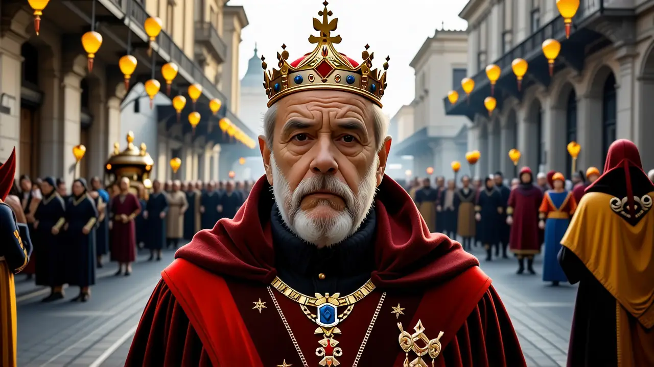 Felipe II observa la procesión otoñal