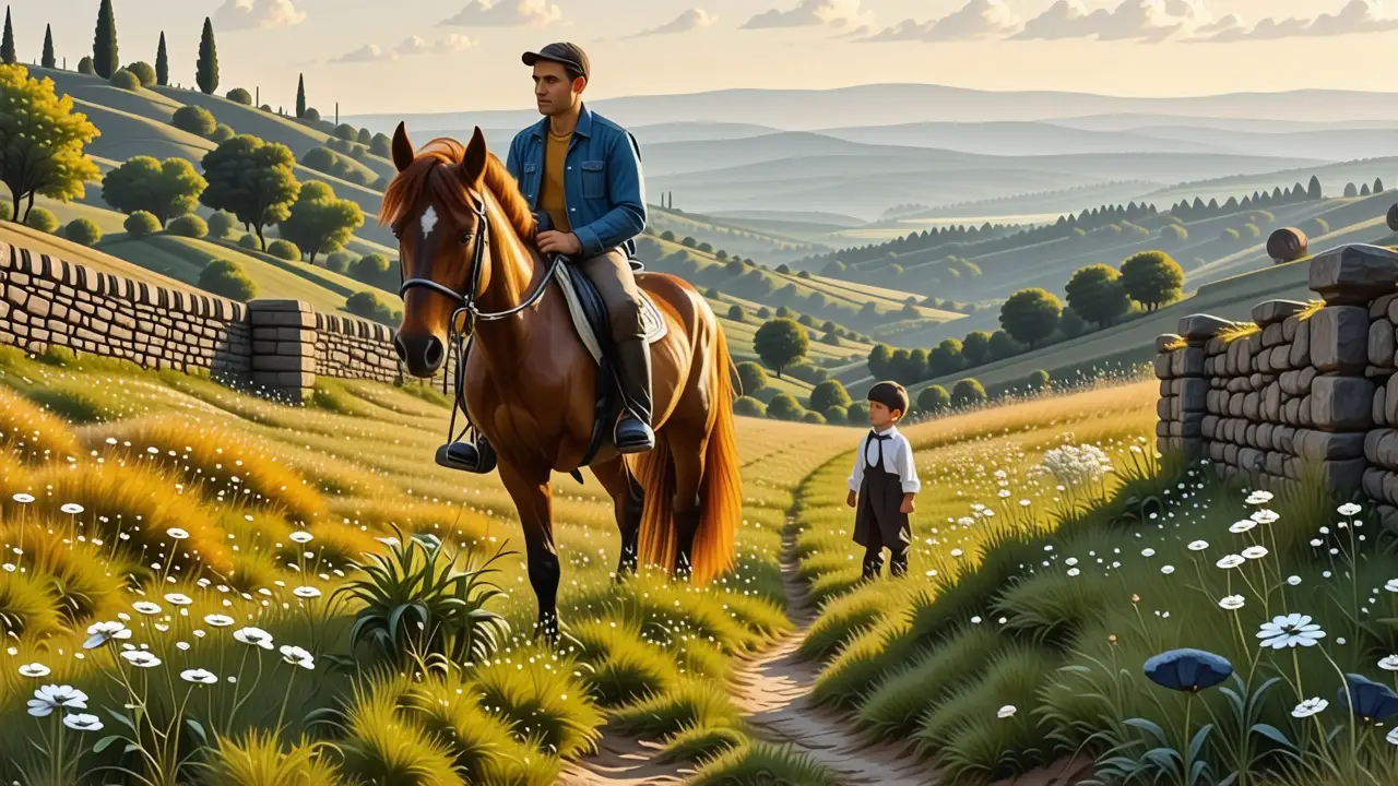 Un hombre cabalgando en Madrid evocaba nostalgia